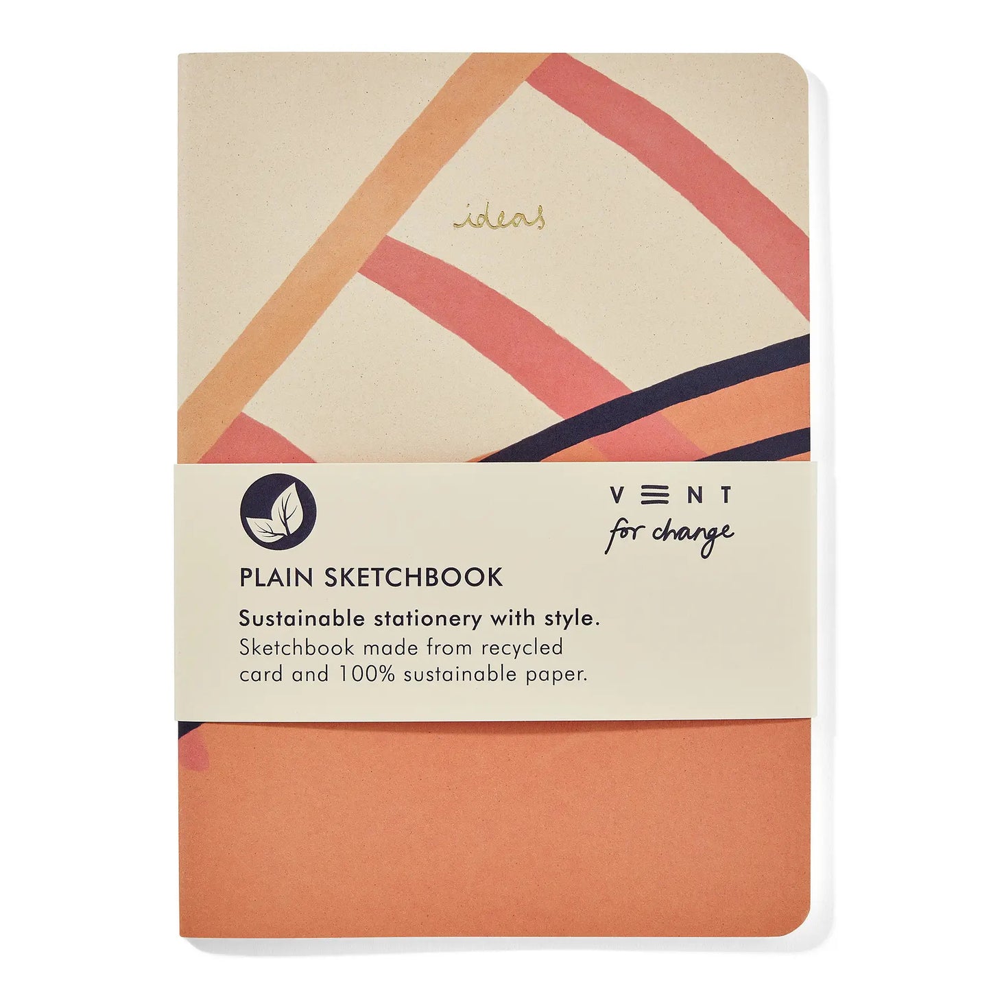 Recycled and Sustainable Plain A5 Ideas Sketchbook - Pink