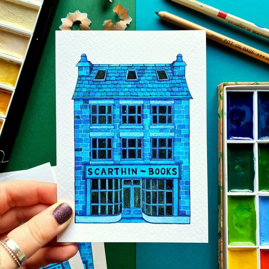 Scarthin Books Watercolour Postcard
