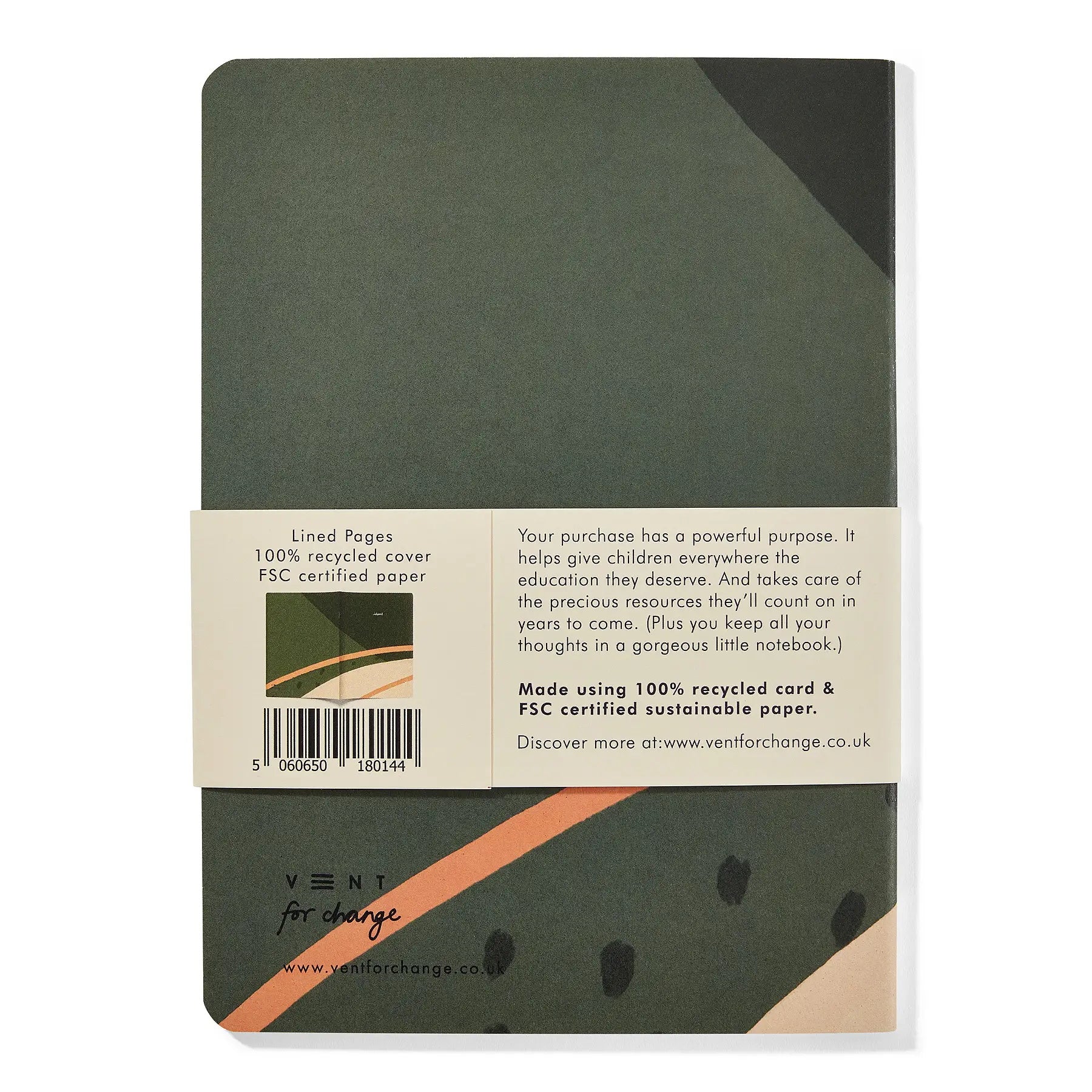 Recycled and Sustainable Lined A5 Ideas Notebook - Green