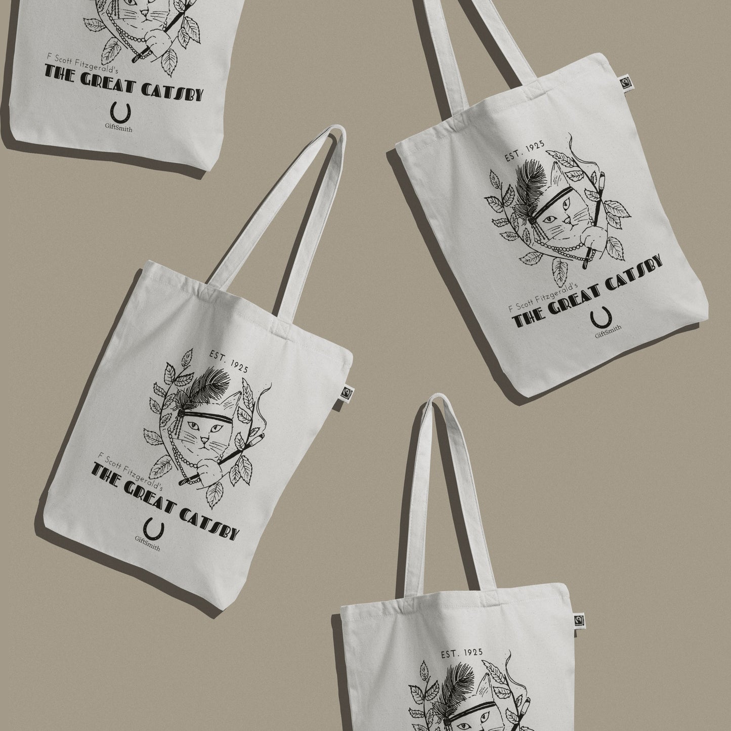 The Great Catsby Fairtrade Organic Tote Bag