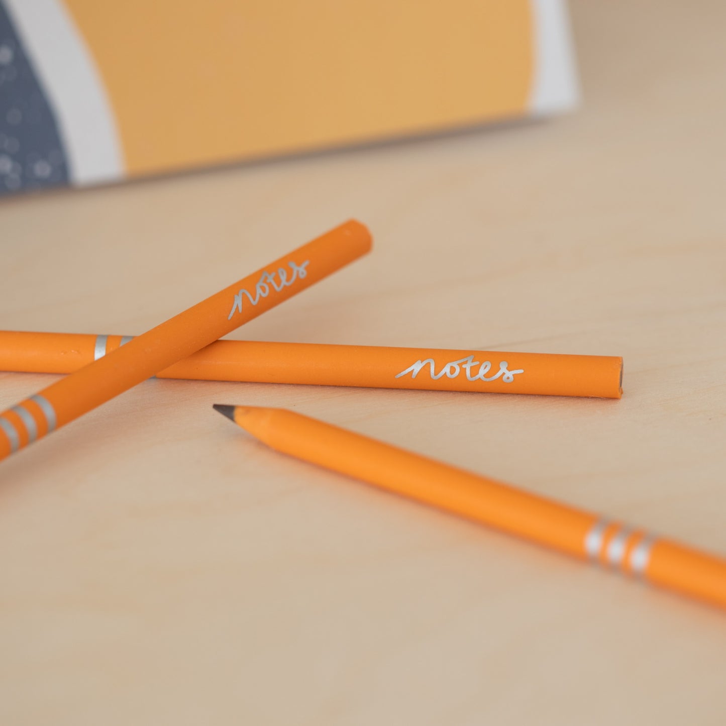 Pack of 3 Recycled Pencils - Notes Earth Orange