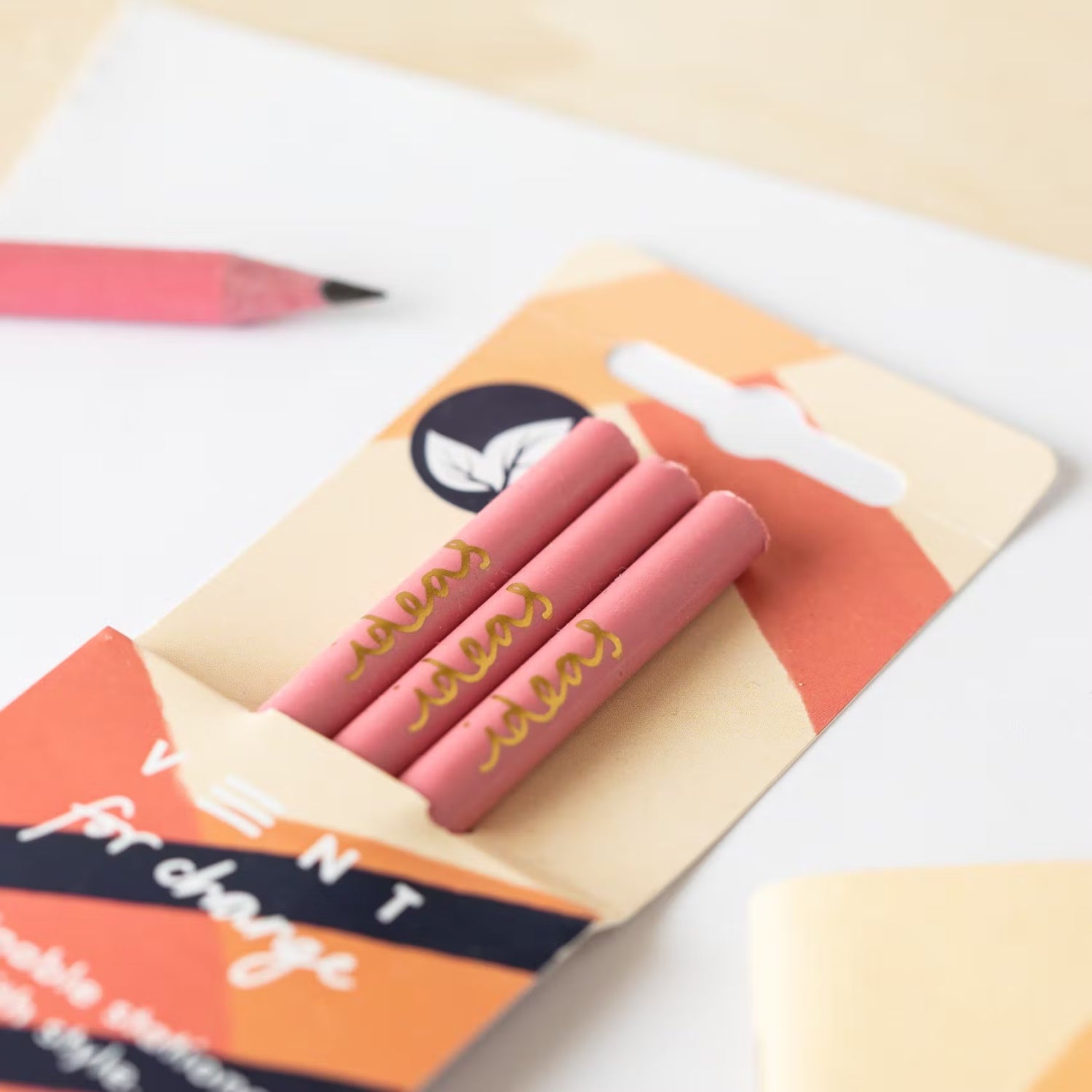 Pack of 3 Recycled Pencils - Ideas Deep Pink